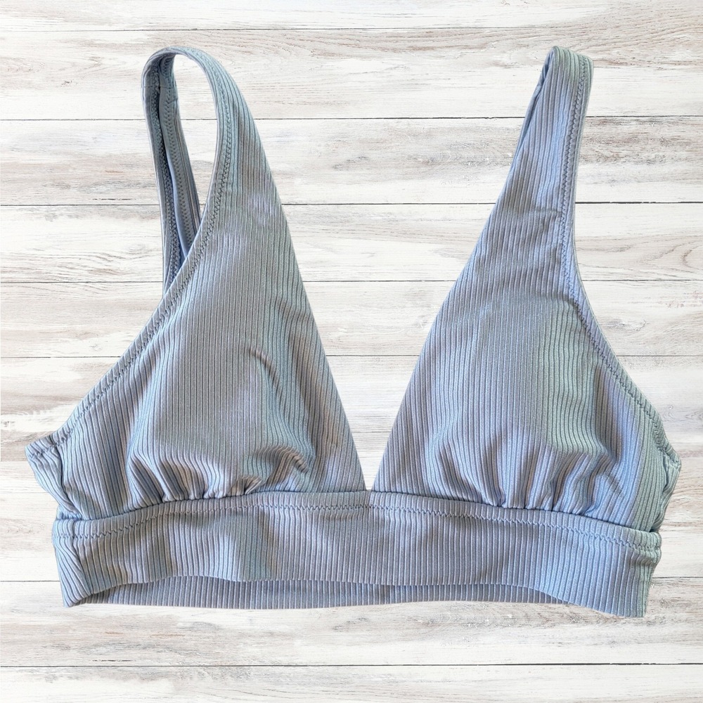 Aerie Ribbed Triangle Bralette Light Support Comfy Everyday Top‎ Medium